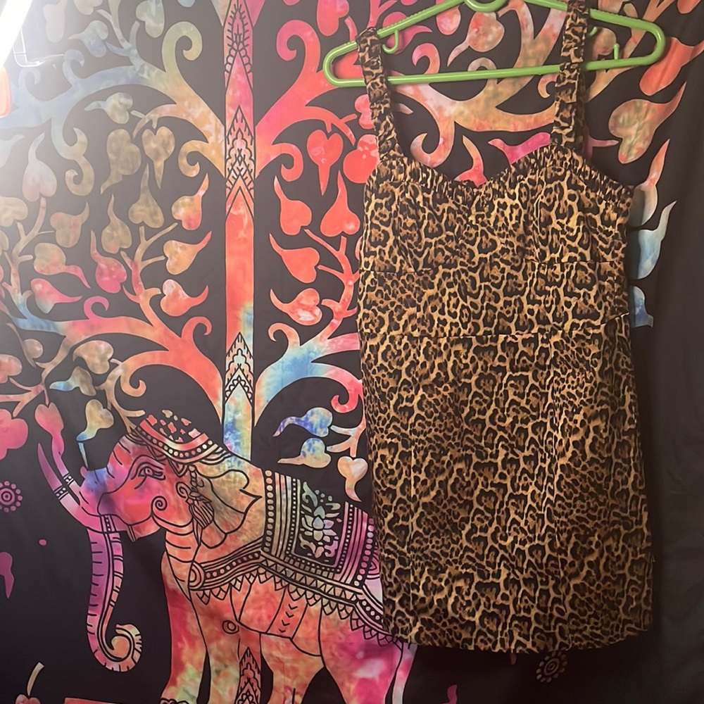 Cheetah print mini dress